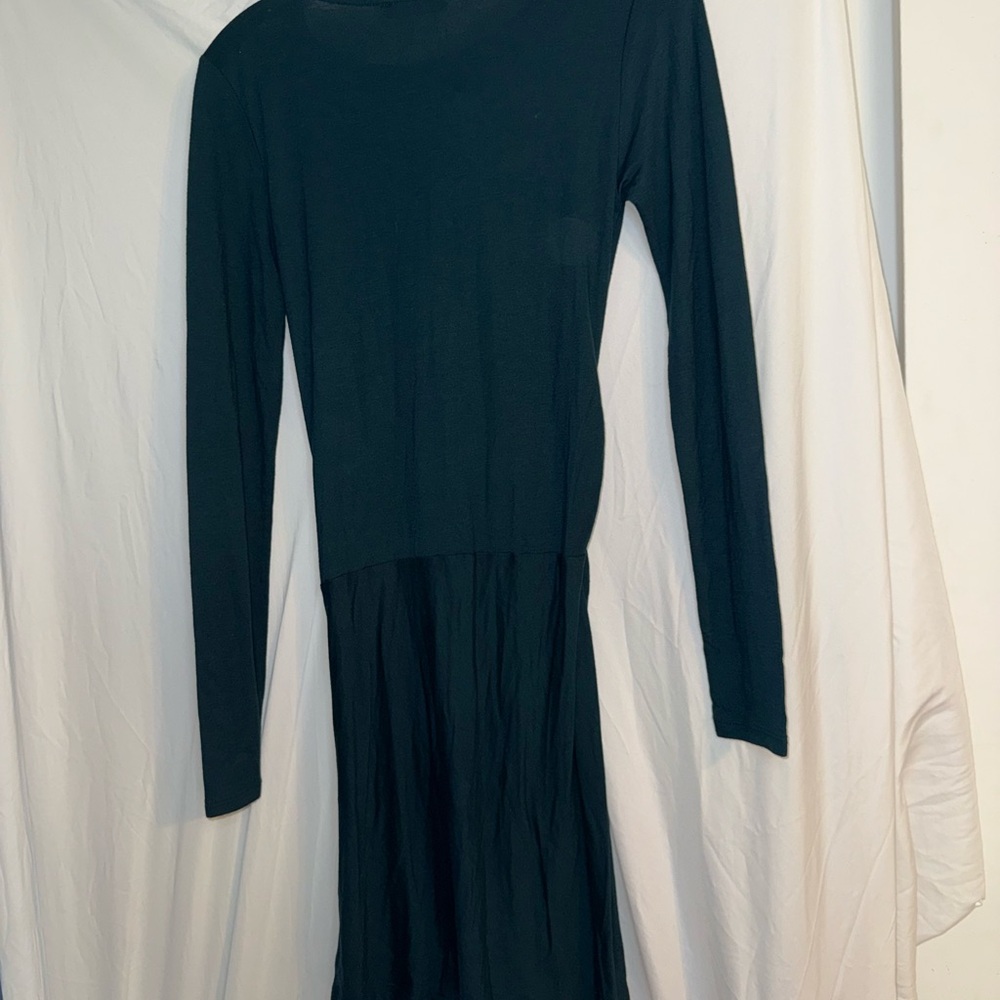 Zara Women’s Dress Small NWT | Teal Rouched Women’s Long Sleeve Dress - Picture 7 of 11